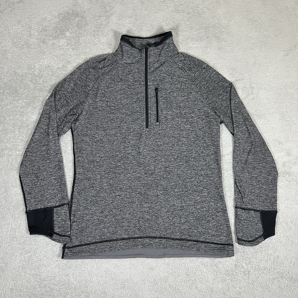 Lululemon Sweatshirt Mens Medium Gray Half Zip Pullover Thumbholes Athletic